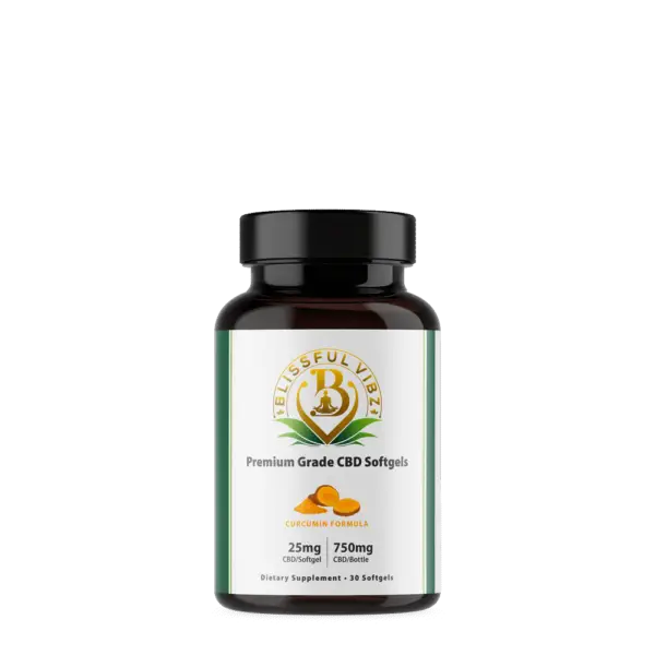 Premium Grade CBD Softgels (25mg CBD/softgel) - curcumin formula